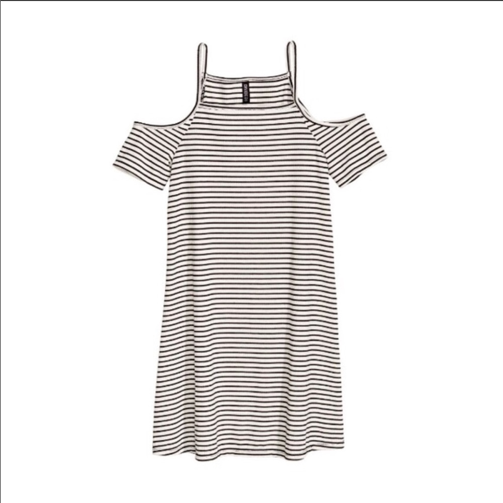 H&M Striped Off the Shoulder Dress, Size Small